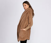 Superweiche Strickpulloverjacke aus Kunstpelz